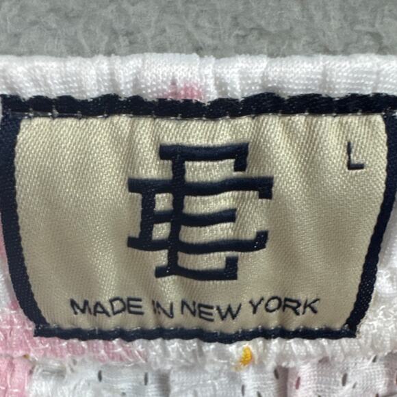 Eric Emanuel x BAPE EE Basic Shorts White Mesh Stars Lightning Bolts Size L - Picture 7 of 7